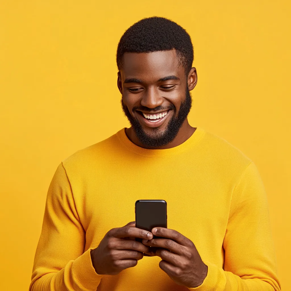 Entrepreneur consultant son smartphone après l’optimisation de son site internet