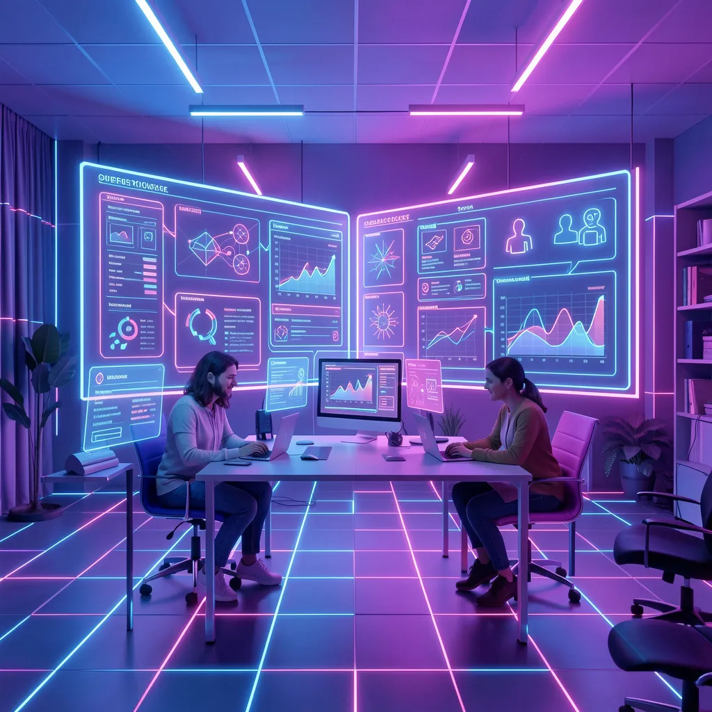 Équipe digitale analysant des données et développant des solutions web performantes